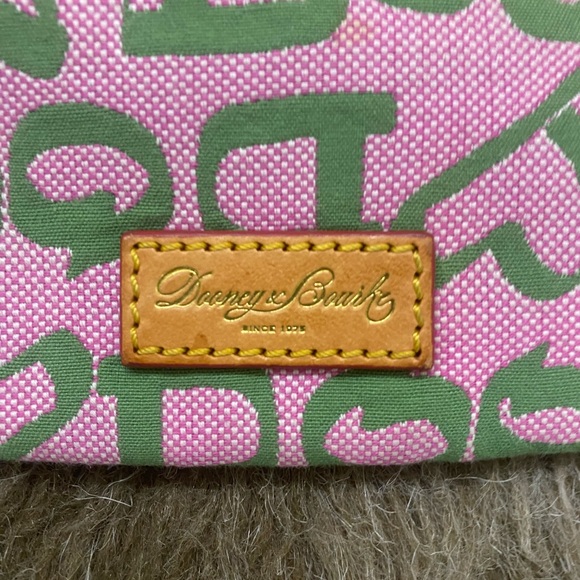 Dooney & Bourke Pink and Green Lettered Bag - Picture 2 of 6